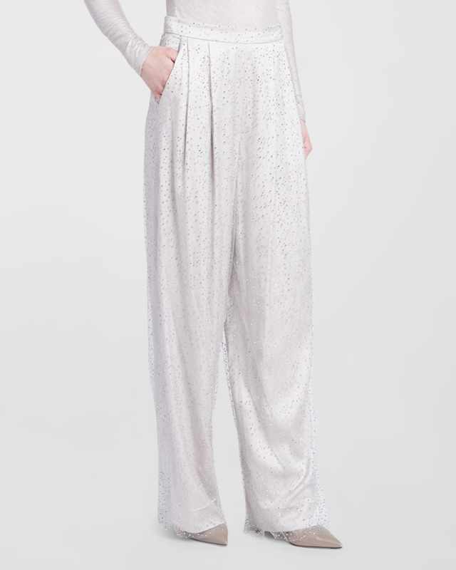 Satin Beaded Pants